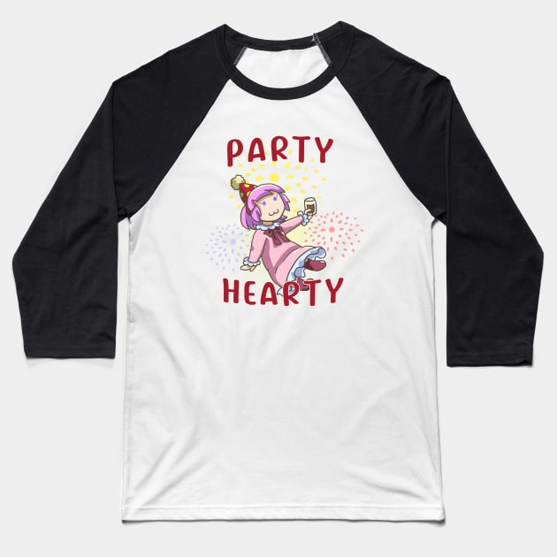 Party Hearty Baseball T-Shirt by Dearly Mu